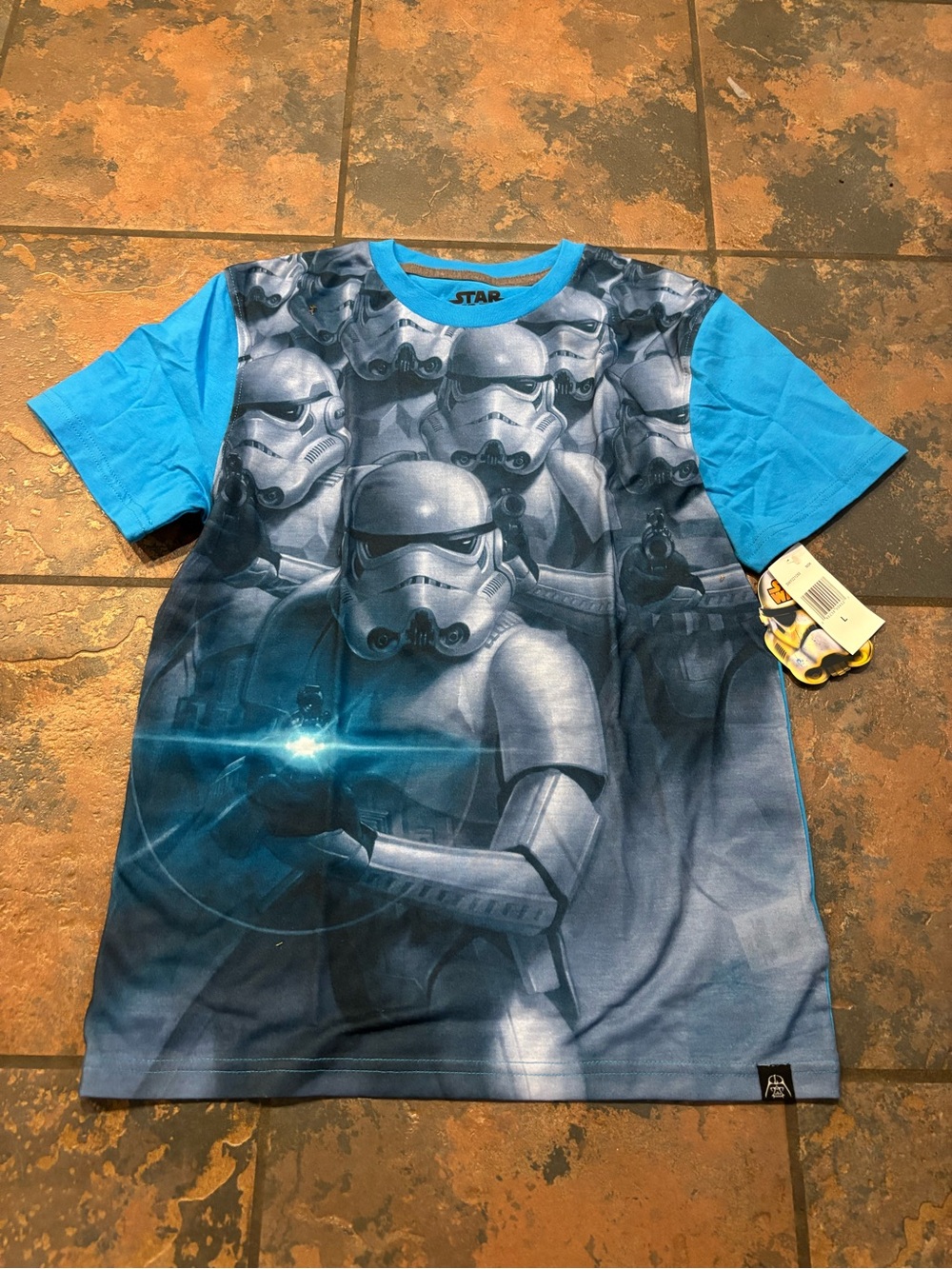 🌈Star Wars Blue Short-Sleeve Stormtrooper Allover Graphic Tee
